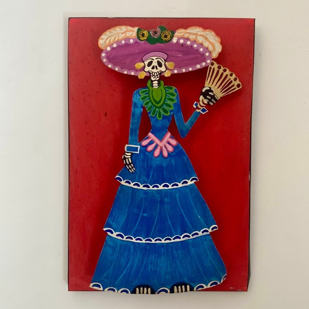 Day of the Dead Catrina Tin Wall Hanging